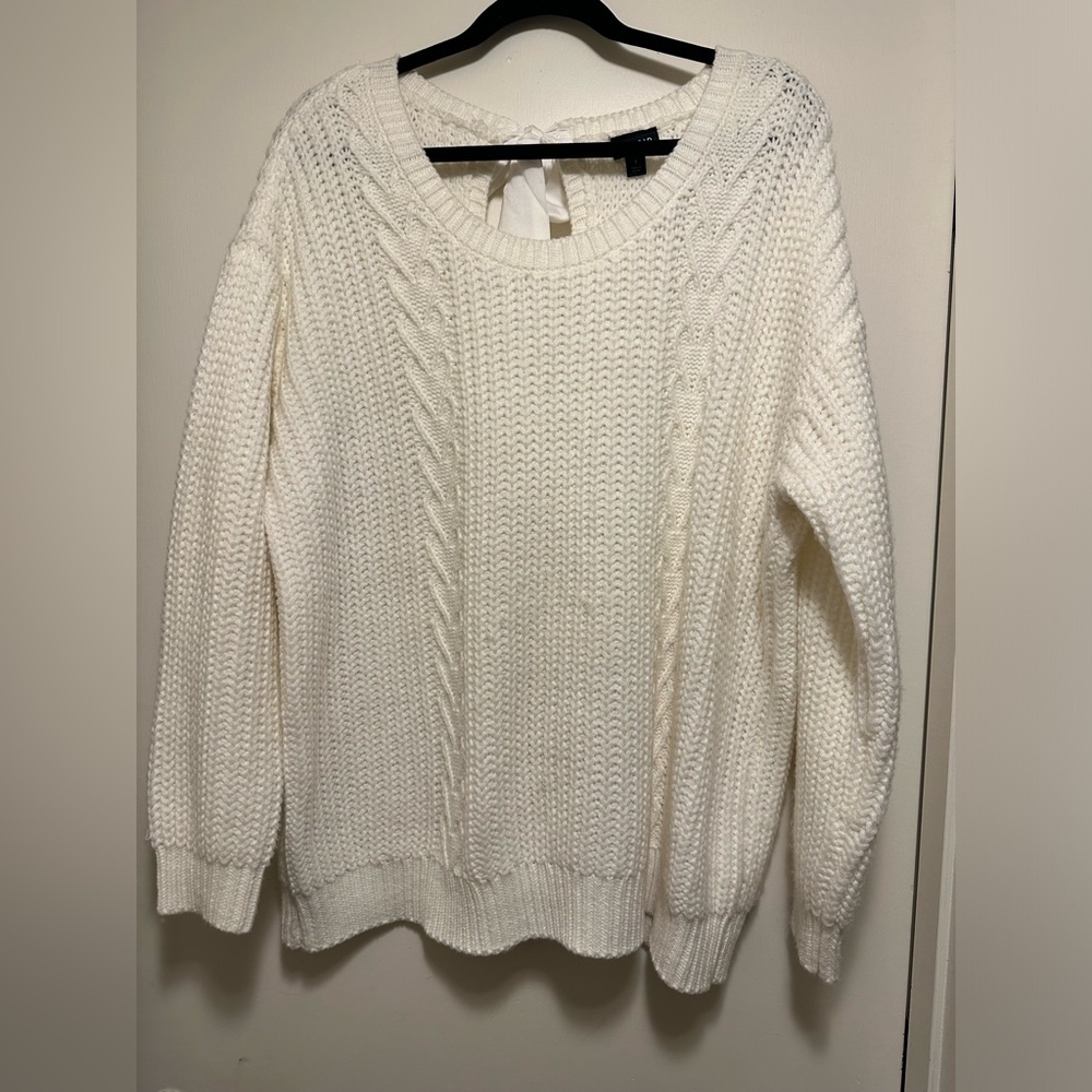 Torrid Women's Plus Drop Shoulder Cable Heart Knot Pullover Sweater Size 1
